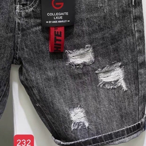 Quần short jean nam xám rách nhẹ cực đẹp mẫu mới 2022,chất bò co giãn cao cấp kiểu dáng trẻ trung KAYSTORE