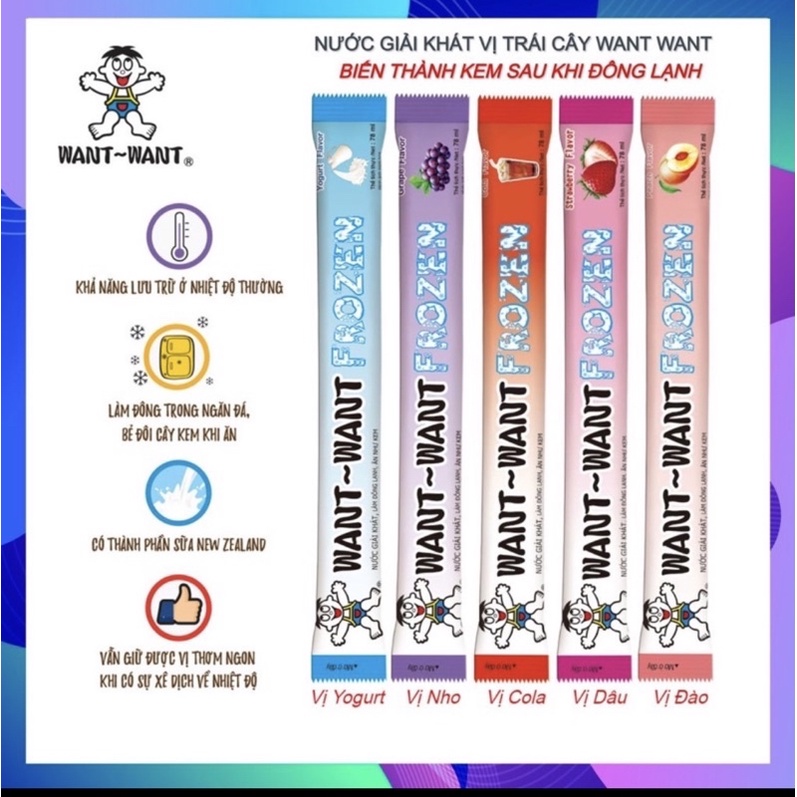 Bòn bon kem đá tuổi thơ Combo 20 cây kem đá Want Want