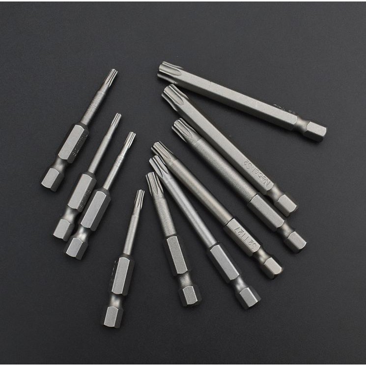 Mũi hoa thị lục giác có lỗ dài 50mm từ T6 đến T55 từ tính