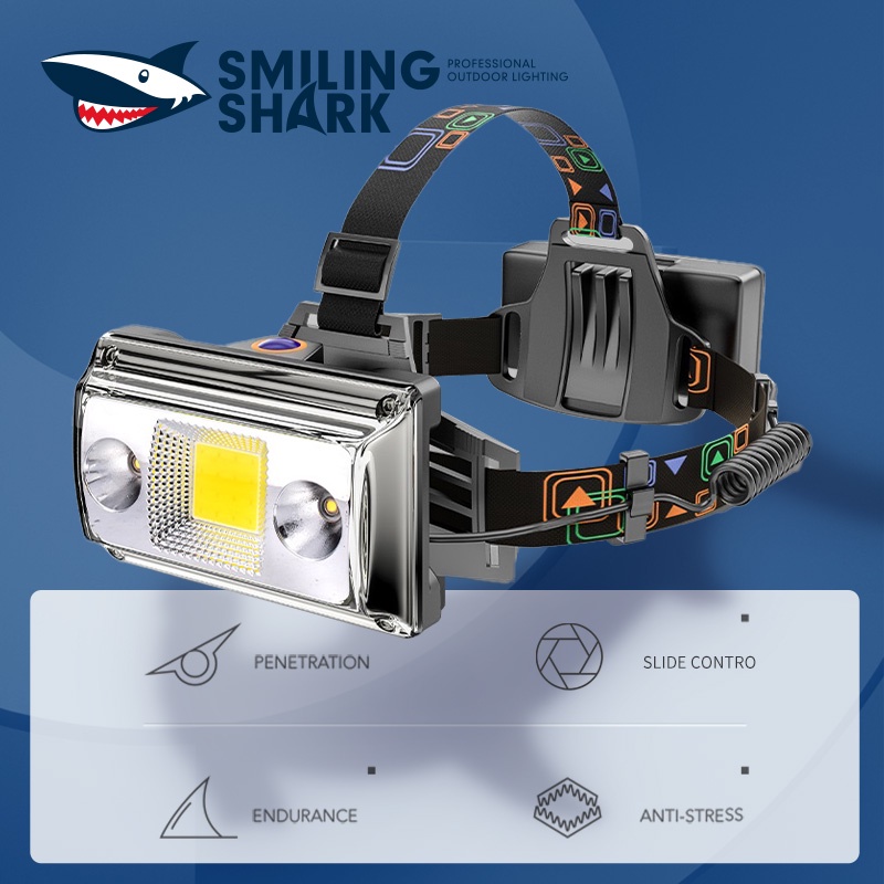 SmilingShark K610 đèn đội đầu Đèn pha COB Đèn pha làm việc Đèn pha Đèn pha Led có thể sạc lại 18650 Không thấm nước mạnh mẽ Ngoài trời ban đêm Xe làm việc Sửa chữa câu cá Săn bắn Cắm trại Đi bộ đường dài Tìm kiếm khẩn cấp Mục đích chung Sống sót Đèn