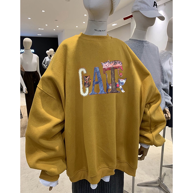 Áo Hoodie Tay Dài Cổ Tròn Dáng Rộng In Họa Tiết Hoạt Hình Thời Trang Thu Đông Cho Nữ 2021 | BigBuy360 - bigbuy360.vn