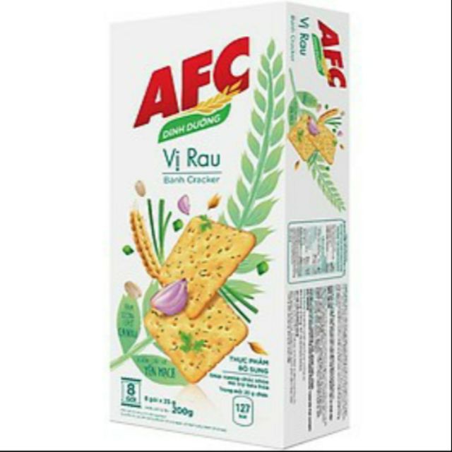 Bánh quy cracker AFC lúa mì và vị rau hộp 8 góix25g