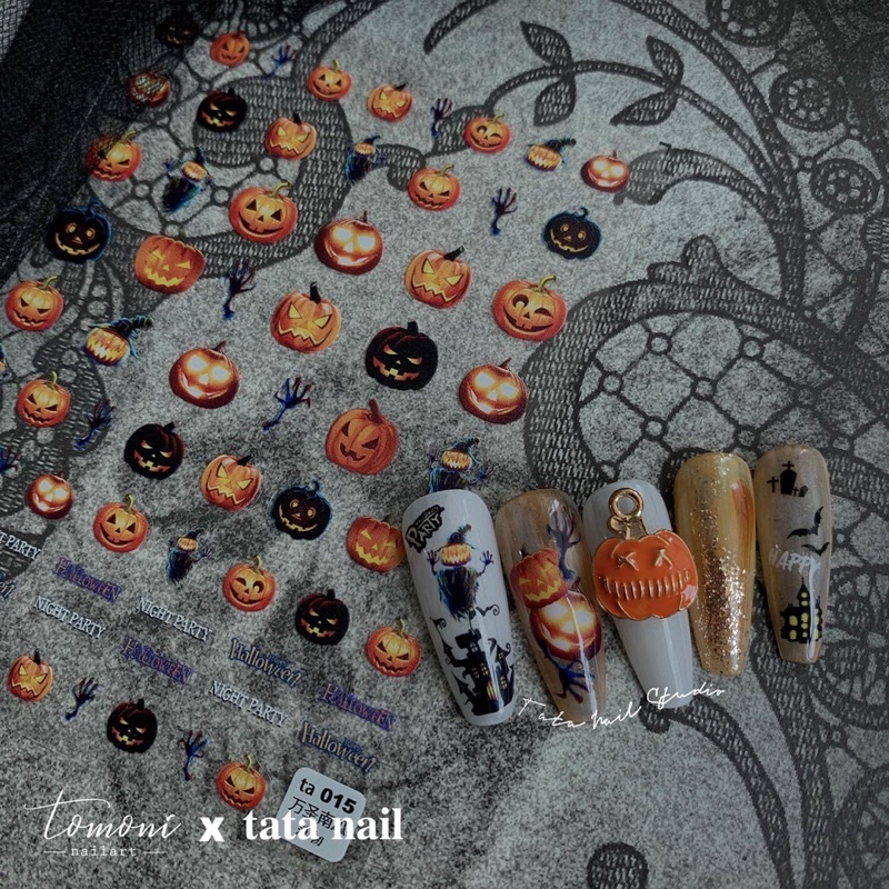 sticker lụa 5d halloween cao cấp dán móng tay nail