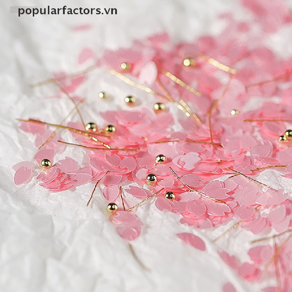 Hạt Kim Sa Hình Cánh Hoa Anh Đào Đính Móng Nghệ Thuật 1Jar