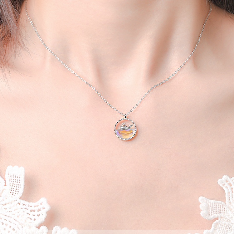 Vòng cổ cá voi bạc 925 dành cho nữ