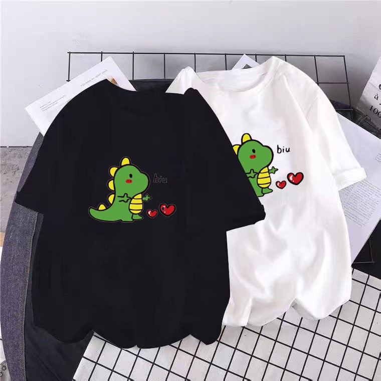 ÁO THUN TAY LỠ UNISEX NAM NỮ IN KHỦNG LONG BIU CỰC ĐẸP