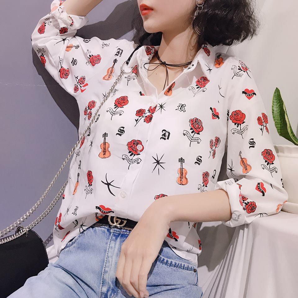 SƠ MI HỌA TIẾT HOA