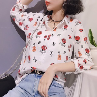 Sơ mi họa tiết hoa