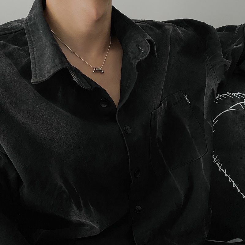 Vòng cổ Thép Titan Đính Hạt Phong Cách Hip Hop Thời Trang