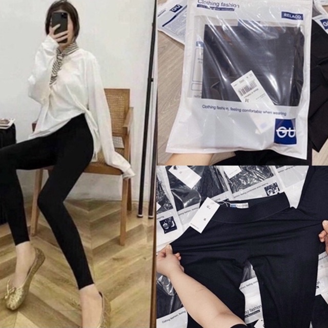 Quần legging_quần legging nữ GU cạp chun bản to chất cotton co giãn siêu tốt | BigBuy360 - bigbuy360.vn