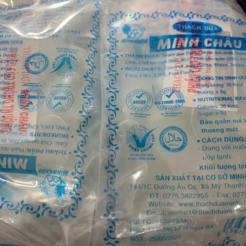 [Mã 156FMCGSALE giảm 7% đơn 500K] Bịch 22 Gói Thạch Dừa Minh Châu Thạch Rau Câu Đồ Ăn Vặt Ngon Dai Hấp Dân Giá Rẻ