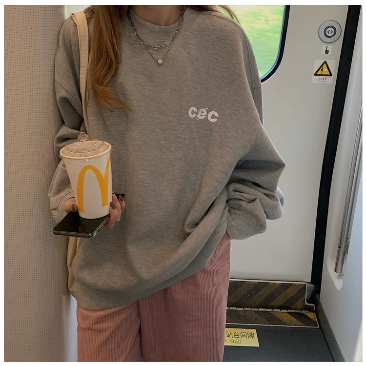 Áo hoodie nỉ CEC Unisex Hàn Quốc Áo Sweater form rộng tay bồng cá tính - GEN_ZOO