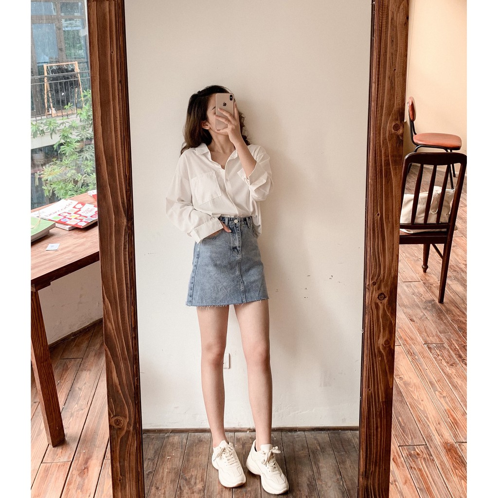 [Mã FADIRECT20 giảm 20K đơn 150K] Chân váy jeans túi chéo vạt tua rua CV195 SUSTORE | BigBuy360 - bigbuy360.vn