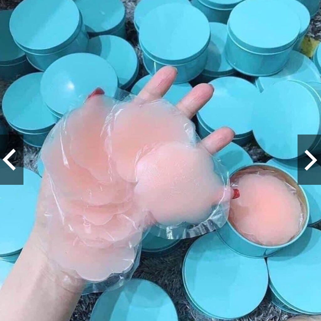 Hộp 5 đôi 10 miếng dán ngực silicon nhũ hoa dán ti dùng nhiều lần cực đẹp