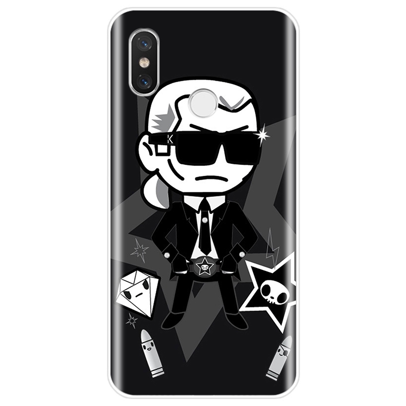 Ốp Điện Thoại Tpu Silicon Mềm Hình Moda Karl Lagerfeld Verde Duro Cho Redmi 4a 4x 5a 6 Note 5 Pro Note7