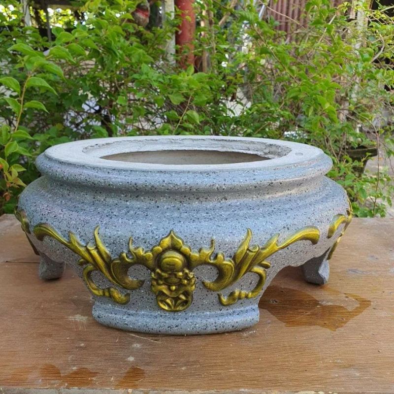 Khuôn đúc chậu tròn 60 hoa văn mai hóa rồng. Nhựa abs dầy đẹp siêu bền có lòng trong  dễ dàng sử dụng