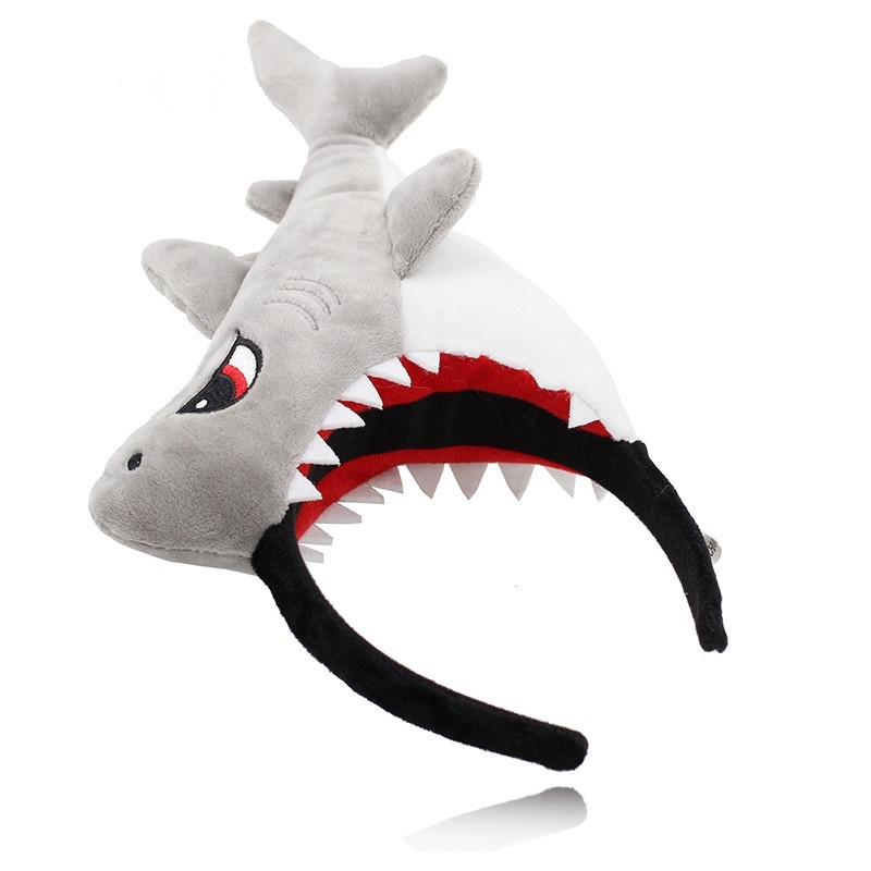 Băng Đô Cài Tóc Đính Hoạt Hình Cá Mập Nhồi Bông Kiểu Hàn Quốc Dễ Thương Cho Bé Gái