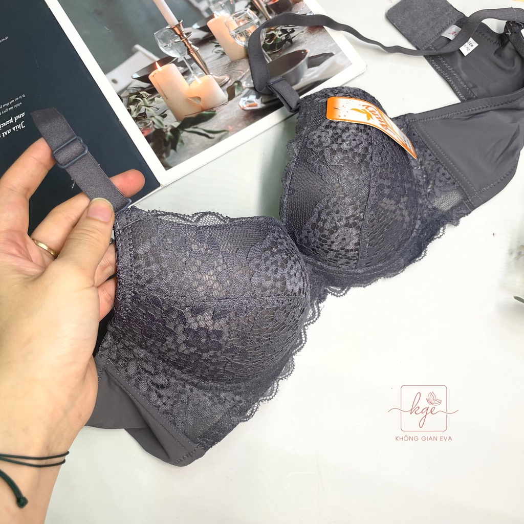 Áo ngực ren mút mỏng có gọng , áo lót dây thun co giãn ôm ngực 9579