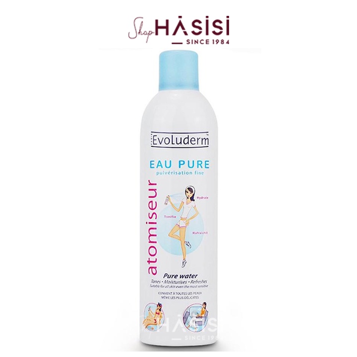 Xịt khoáng Evoluderm - Atomiseur Eau Pure 400ml
