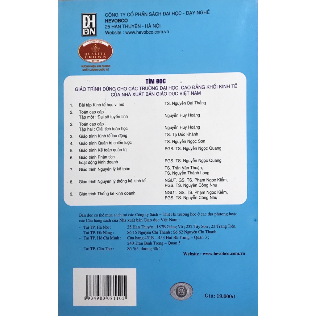 Sách - Toán Cao Cấp Tập 1 - Đại Số Tuyến Tính ( Dùng Cho Sinh Viên Các Ngành Kinh Tế Và Quản Trị Kinh Doanh)