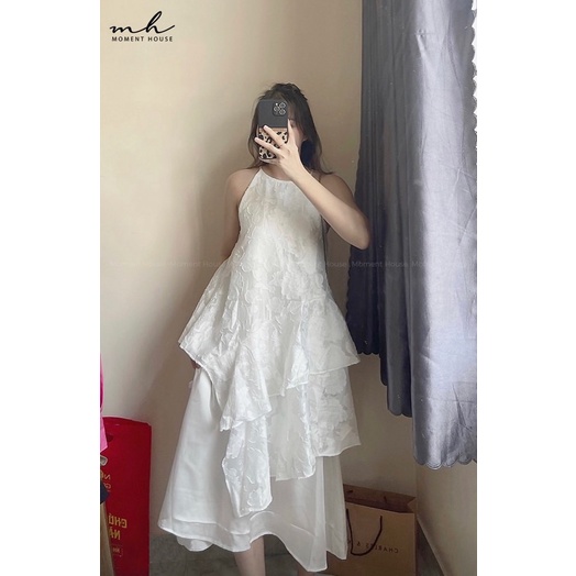 STORM DRESS, đầm yếm họa tiết hoa nổi, phối voan lụa mặc bồng bềnh rất đẹp,hàng thiết kế,freesize dưới 60kg | BigBuy360 - bigbuy360.vn