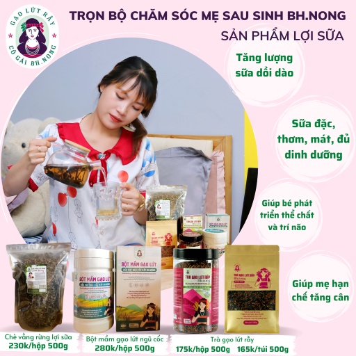 Trà gạo lứt đậu đen rang mộc Bh.nong - mát gan, bổ thận, đẹp da, giữ dáng - hộp 500gr