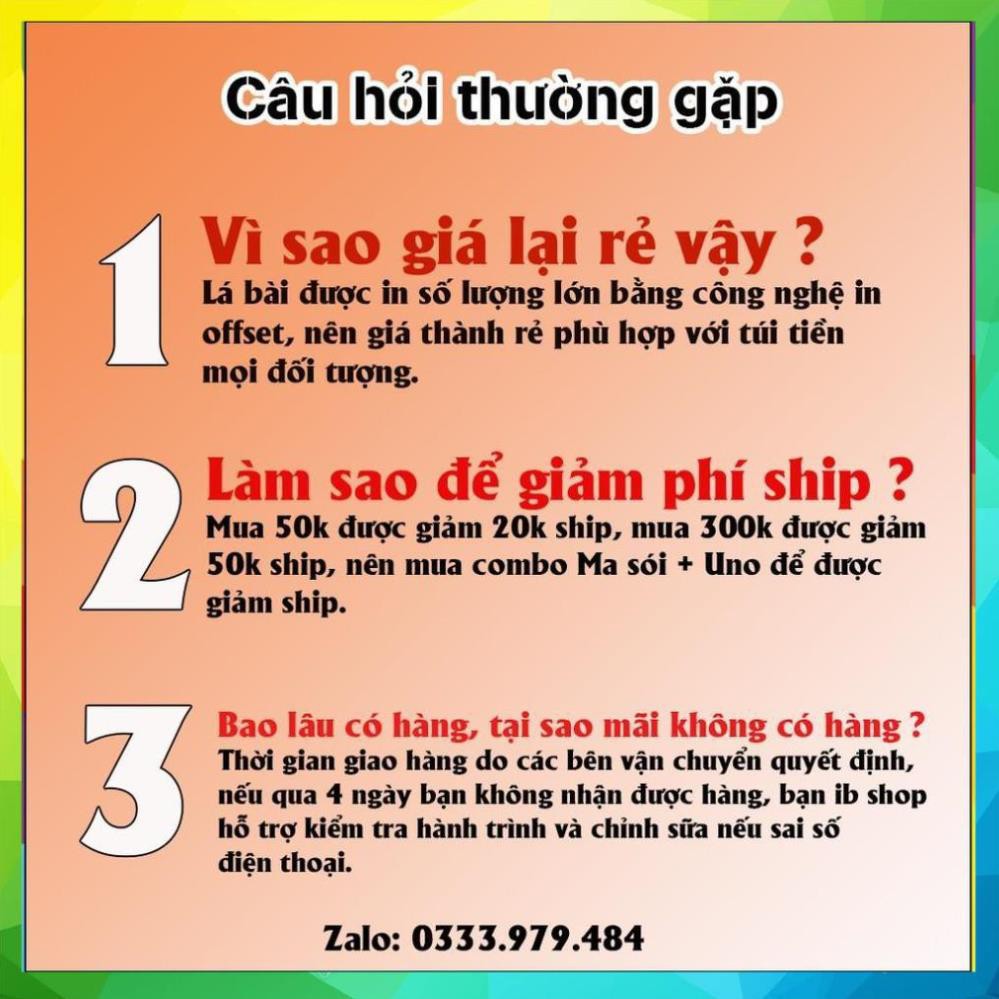 [FREESHIP ĐƠN 50K]COMBO MA SÓI ULTIMATE DELUXE + 1 BỘ UNO bản dày - GIÁ RẺ TIỆN LỢI [ SHOP 1000 ĐƠN ]