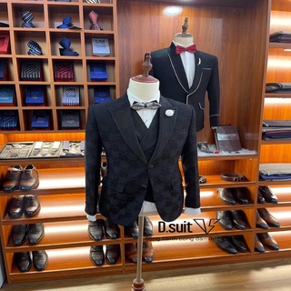 Vest nam cao cấp D.suit Tuxedo đen trắng