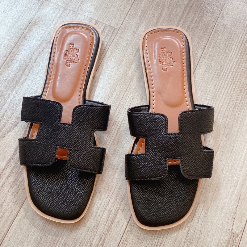 Dép nữ H da siêu mềm siêu sang PUNSHOES.(ẢNH TỰ CHỤP- FREESHIP)