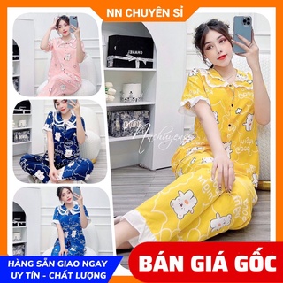 Đồ bộ nữ mặc nhà chất kate lụa mềm mịn in hình gấu hoạt hình dễ thương BLH15
