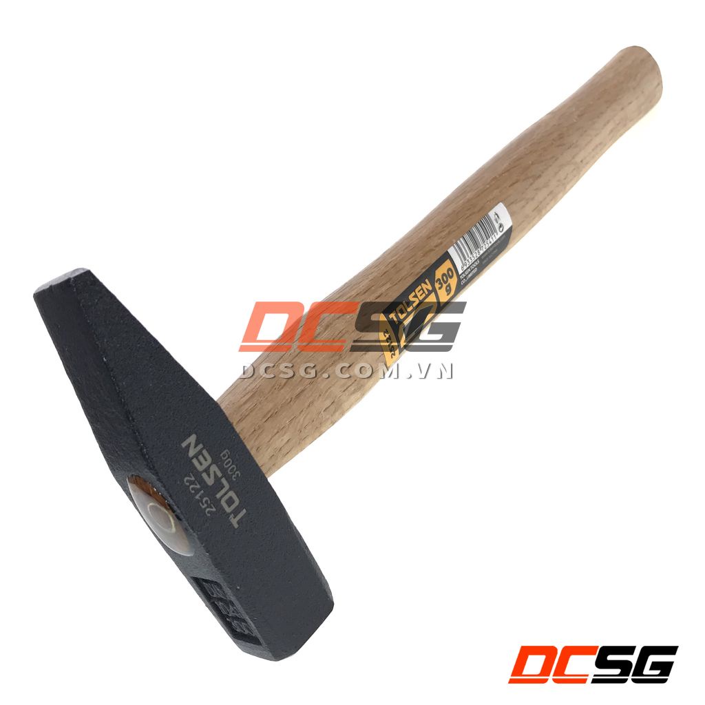 Búa đầu dẹp và vuông 300g cán gỗ Tolsen 25122 | DCSG