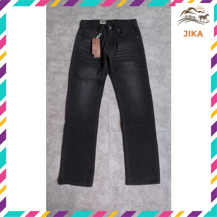 quần jean nam ống suông cotton cao cấp màu đen mài cam kết không phai màu JIKA STORE JK 895