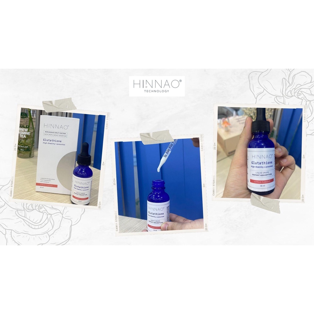 HINNAO Glutathione Thực Phẩm Bổ Sung Trắng Sáng Da 30ml