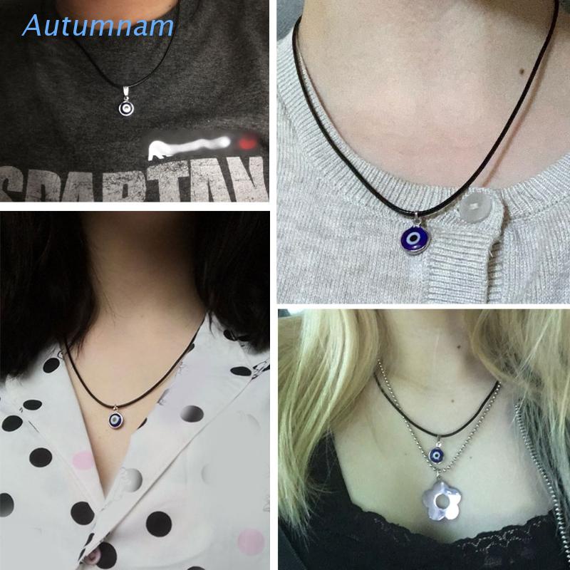 Vòng cổ mặt hình mắt quỷ màu xanh dương thời trang cho nữ