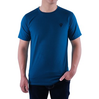 Áo Thun Nam Cotton 4 Chiều HTK Màu Xanh Cổ Vịt