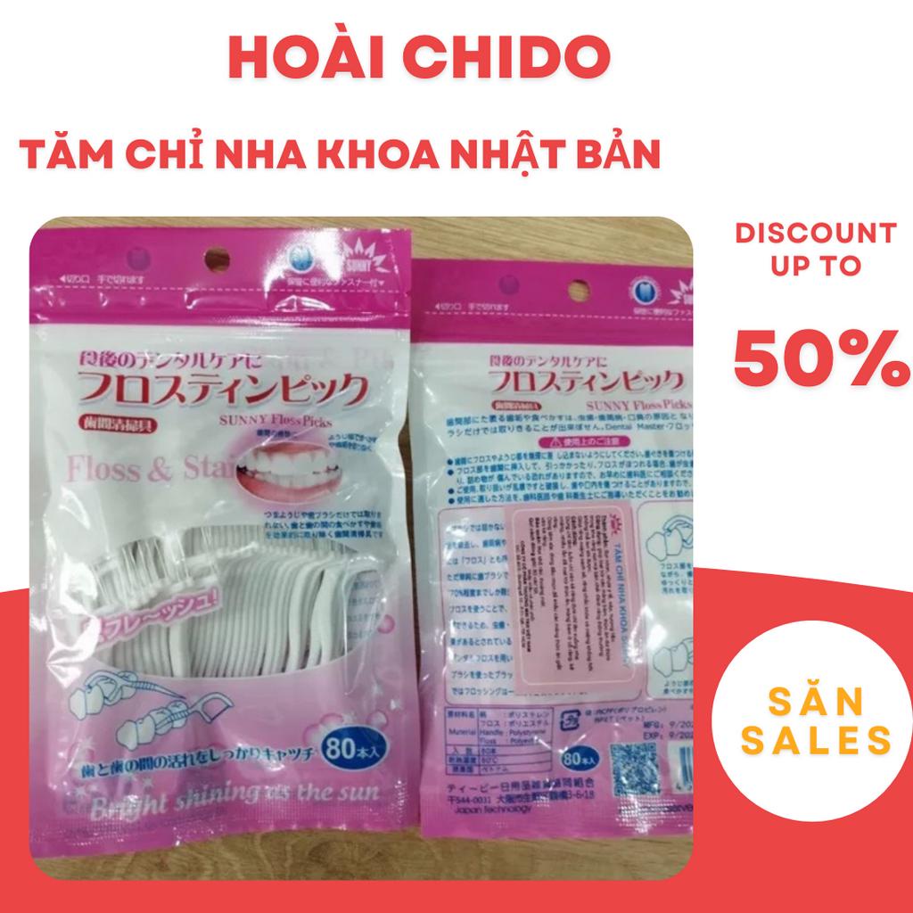 Tăm chỉ nha khoa Nhật Bản Sunny gói 80que