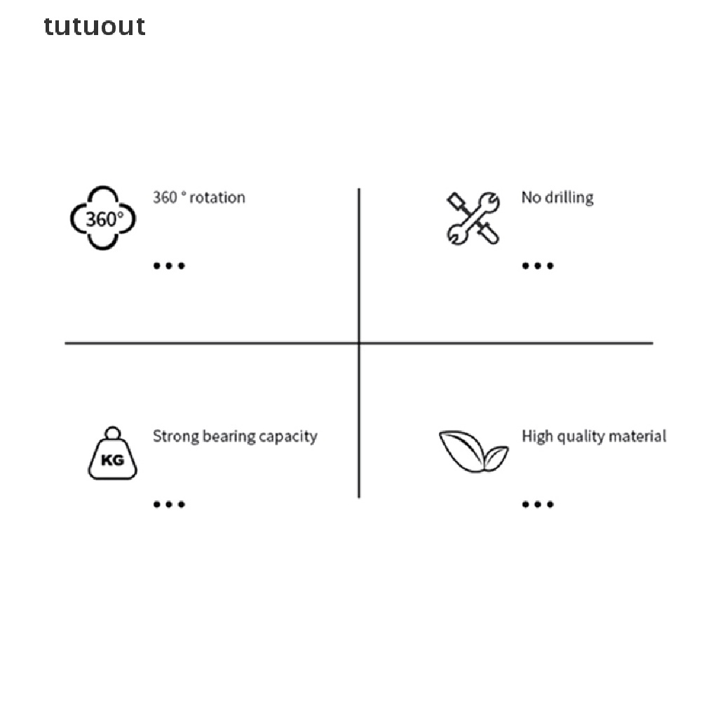 Tutuout 360° Giá Đỡ Để Đồ Dùng Nhà Bếp / Tắm Xoay Được Tiện Lợi