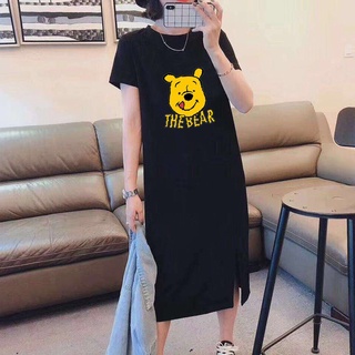 Đầm Suông Form Rộng In Hình Chú Gấu VÀng Đáng Yêu Đơn Giản Thanh Lịch  Trẻ Trung Năng Động Trending TTDS0181