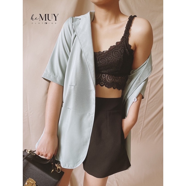 Áo khoác VEST / Blazer xanh tay lỡ mã HM01 - SIÊU PHẨM (ảnh thật) | BigBuy360 - bigbuy360.vn