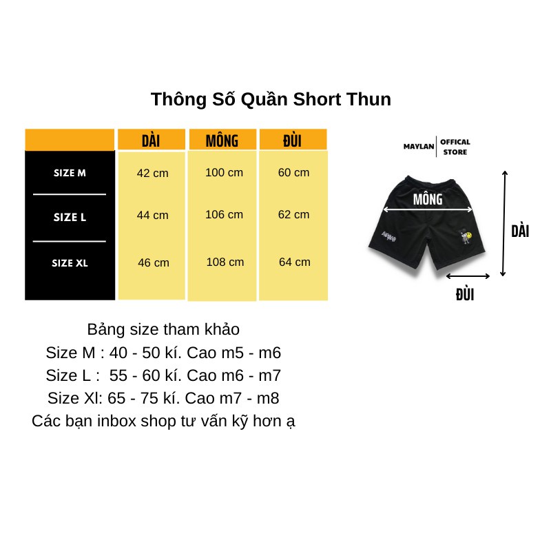 Quần Short Thun Nam Đen thêu MẶT CƯỜI bad habits nam nữ
