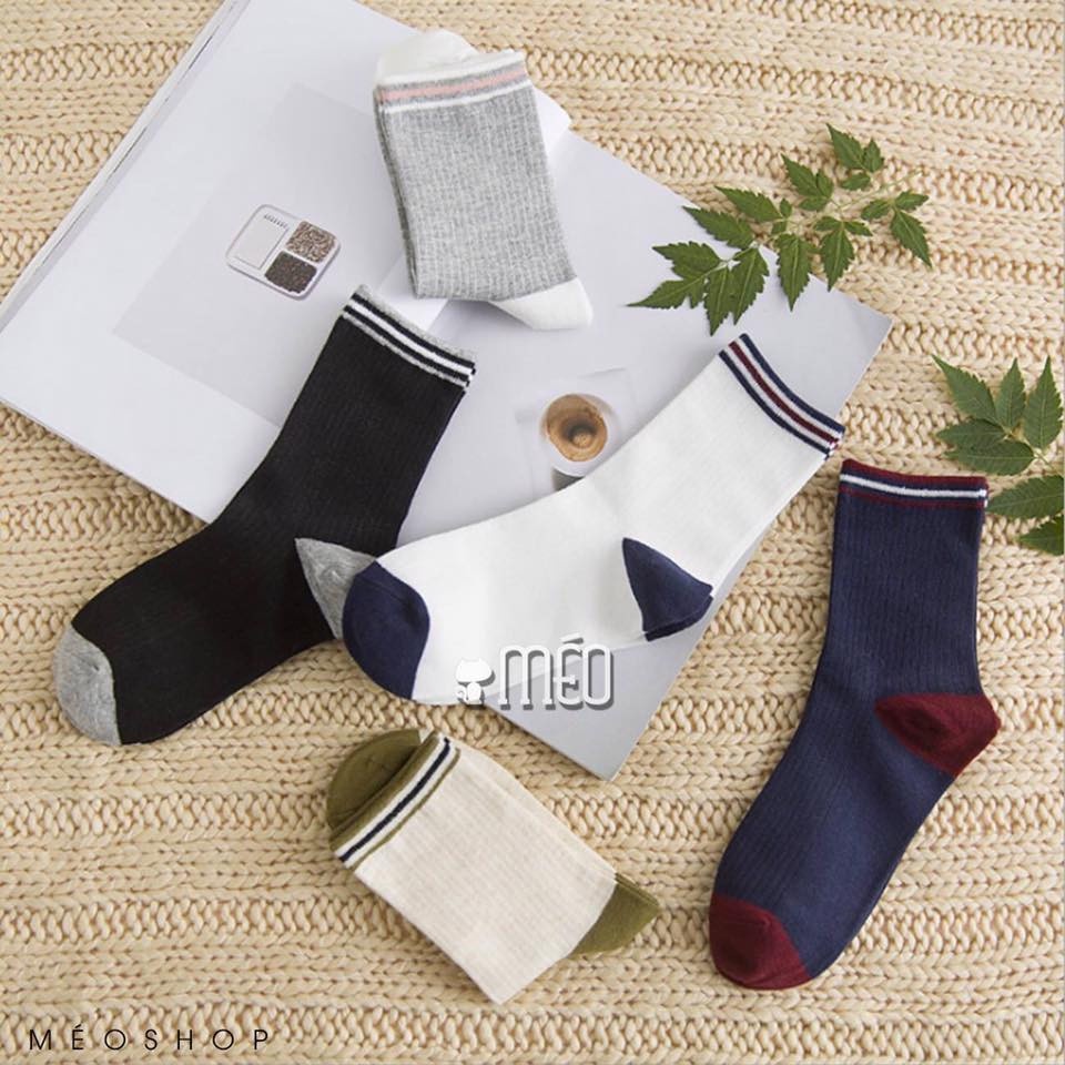 Tất nữ cổ ngắn thời trang (màu ngẫu nhiên) [Méo shop]