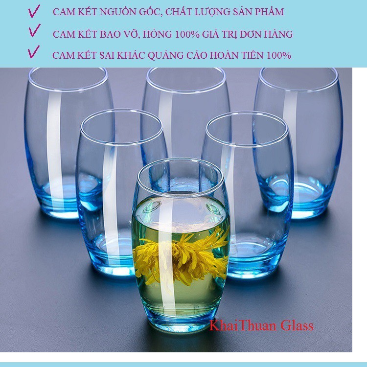 Bộ Cốc Thủy Tinh Uống Nước Đẹp Cao Cấp Chính Hãng Luminarc Salto Ice Bue J1585 Dung Tích 350ml