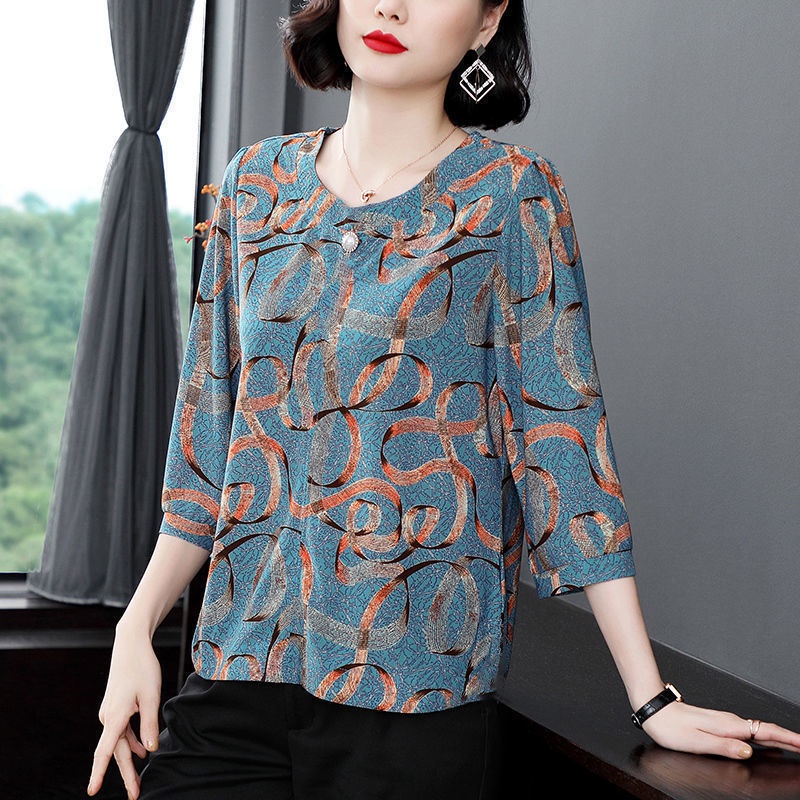 Áo Thun Tay Lỡ Cổ Tròn Dành Cho Phụ Nữ Trung Niên 40 Tuổi