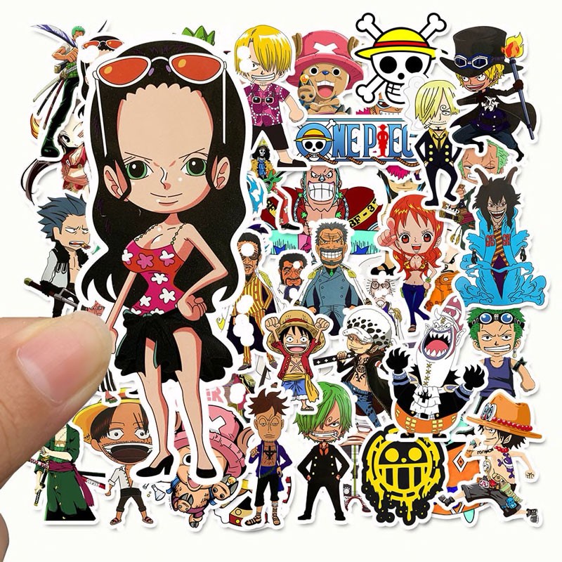 Sticker One Piece - Miếng dán decal One Piece chống nước hình dán Luffy Zoro STK05