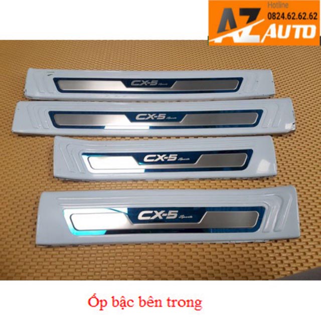 [Mã LIFEAUMAY giảm 10% tối đa 30k đơn 150k] Ốp bậc cửa , nẹp bước chân Mazda CX5 2018-2022 loại đẹp - hàng cao cấp