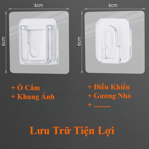 Móc Treo Dán Tường Treo Đồ Trong Suốt, Móc Gài Dán Tường Siêu Dính