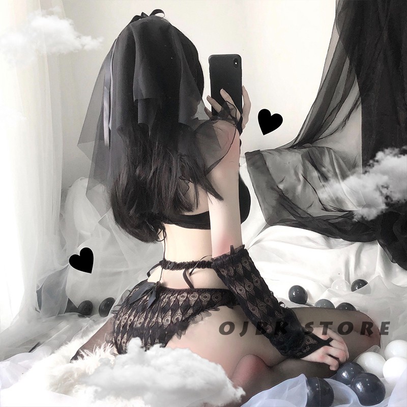 Set đồ cosplay cô dâu siêu cá tính 7 món, phong cách sexy Nhật Bản