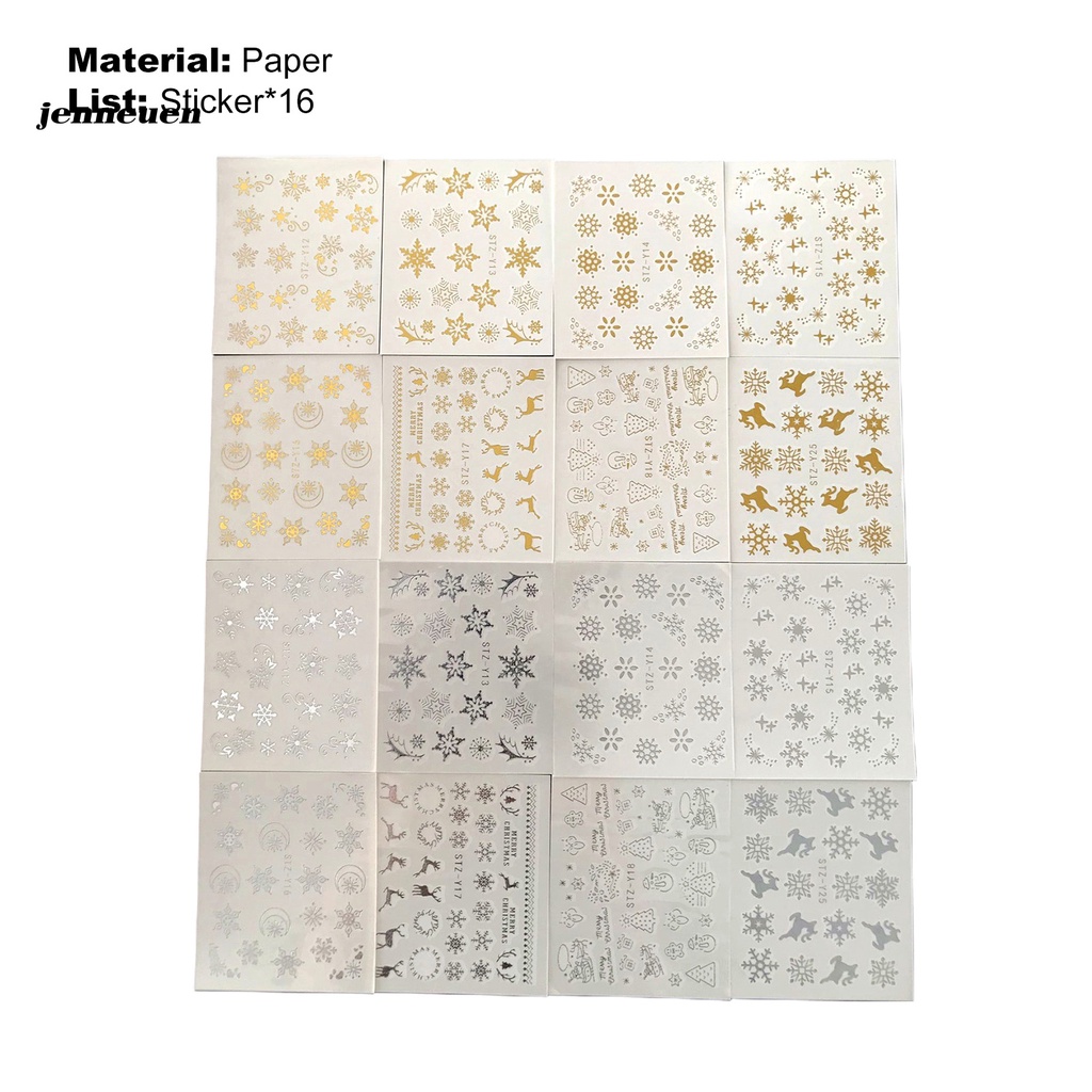 [Hàng mới về] Miếng dán móng tay họa tiết chủ đề Giáng sinh dễ sử dụng cho nữ