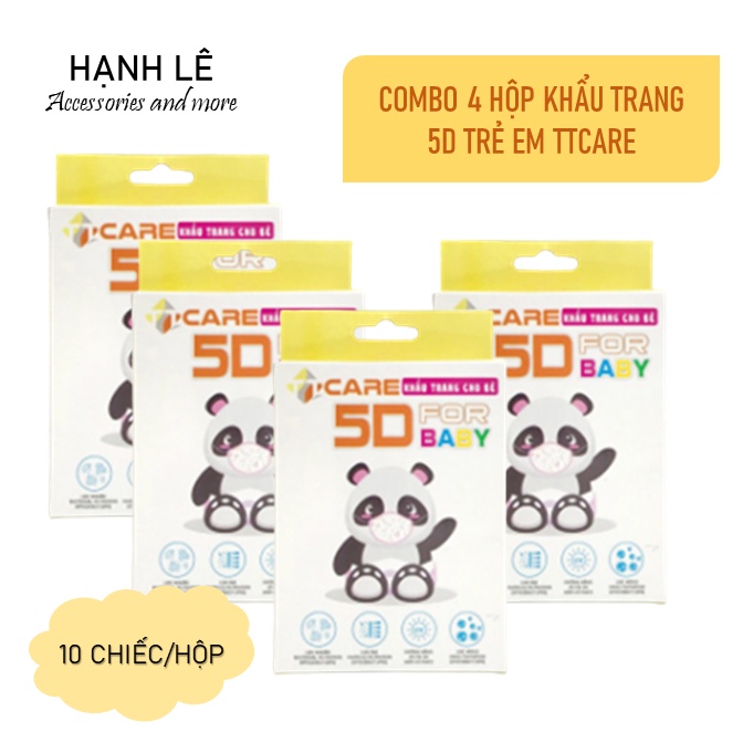 40 khẩu trang trẻ em TTCare 5D họa tiết Hello Kitty dễ thương xinh xắn với lớp kháng khuẩn, thoáng khí