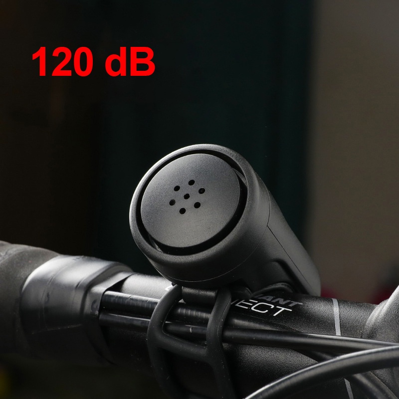 Còi điện tử an toàn chống mưa cao cấp 120 Db cho xe đạp/Còi điện tử sạc USB bền có thể tháo rời cho xe đạp Chuông báo động điện top11.vn